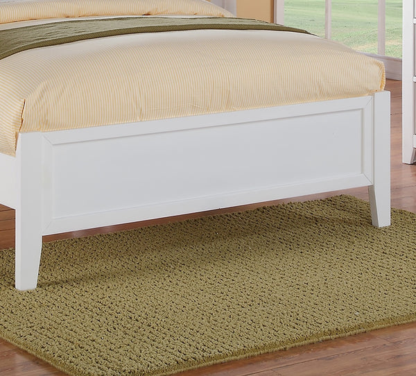 English Elm Simple Modern Full Size Bedframe with Carved Vertical Lines, Rubberwood MDF Construction, Elegant Design White 80 L x 8 W x 4 H B011S01986