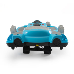 English Elm Electric Manta Ray Kids Ride on Racing Car with Built in Lights Music and Stable Wheels Blue W2181P202380