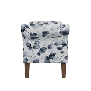 English Elm Wallen Floral Upholstered Storage Ottoman Bench with Nailhead Trim and Wood Legs B127P278175