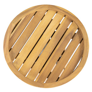 English Elm Outdoor Solid Acacia Hardwood Round Side Table for Patio Lounge and Living Spaces N772P378684T
