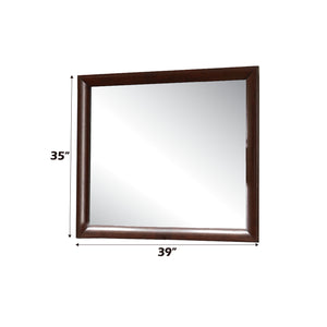 English Elm Ireland Classic Square Wall Mirror with Durable Wood-Composite Frame for Timeless Modern Style Espresso 43 L x 40 W x 4 H B2726P254733