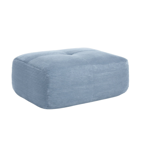 English Elm Hamlet Modular Corner Sectional Sofa with Corduroy Upholstery and Throw Pillows Included Blue W714P323641