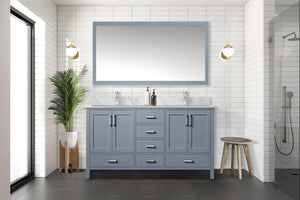 English Elm Dark Grey Double Bath Vanity With Mirror - 60" W X 22" D, Stylish Storage & Easy Installation! B2731S00515