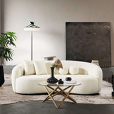 English Elm Ashcroft Furniture - Drake Japandi Style Curvy Boucle Sofa