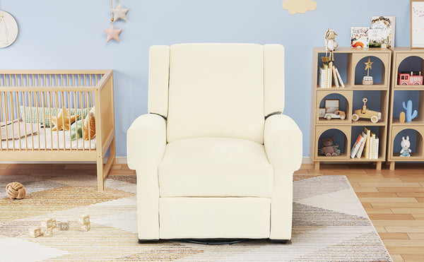 English Elm Manual Swivel Rocker Recliner Chair Plush Chenille Upholstery Nursery Living Room N763P363524K