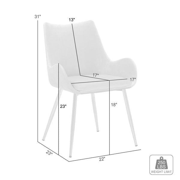 English Elm Avery Upholstered Dining Chairs with Gold Metal Legs Spill Resistant Fabric Set of 2 B2736S00023