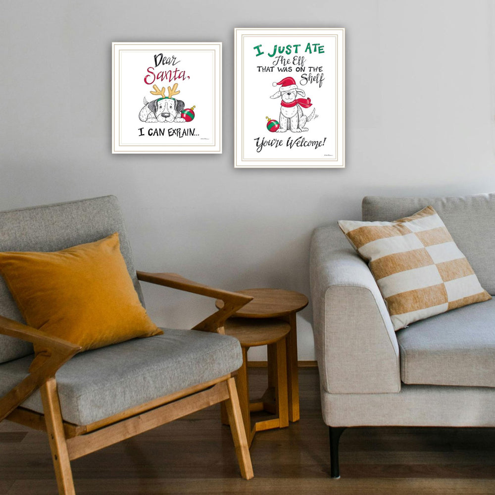 English Elm Trendy Decor 4u Holiday Humor Two Piece Framed Wood Wall Art for Festive Home B067P256619