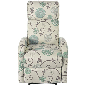 English Elm Christopher Knight Home® - Modern Recliner Plush Manual Recliner Chair with Ergonomic Support, 3-Position Backrest, Durable Fabric Comfort Beige+Blue N763P256491C