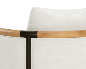 Sunpan Wilder Lounge Chair - Stylish Comfort with Two-Tone Armrests and Durable Performance Fabric Design Heather Ivory Tweed