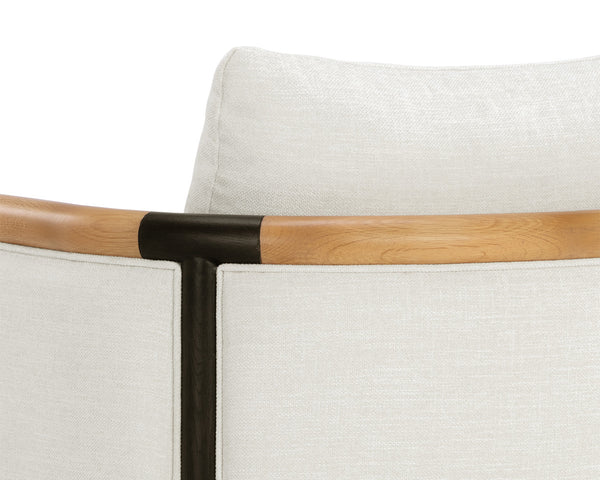 Sunpan Wilder Lounge Chair - Stylish Comfort with Two-Tone Armrests and Durable Performance Fabric Design Heather Ivory Tweed