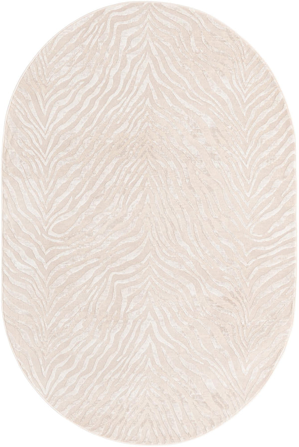 Unique Loom Finsbury Meghan Machine Made Animal Print Rug Ivory Beige,  5' 3" x 8' 0"