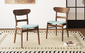 English Elm [video] Rubberwood Dining Chairs Set of 2 Upholstered Mid-century Seats for Modern Homes 58915.00MNT