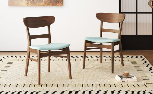 English Elm [video] Rubberwood Dining Chairs Set of 2 Upholstered Mid-century Seats for Modern Homes 58915.00MNT