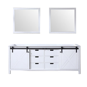English Elm White Double Bath Vanity With Two Mirrors – Elegant 84" Storage Solution For Timeless Bathrooms B2731S00575-GIGA