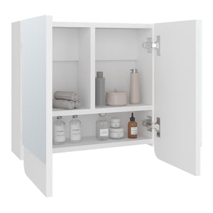 English Elm Medicine Cabinet White with 2 Doors, 3 Shelves & Dual Mirrors for Compact Bathroom Storage and Style B097P369442