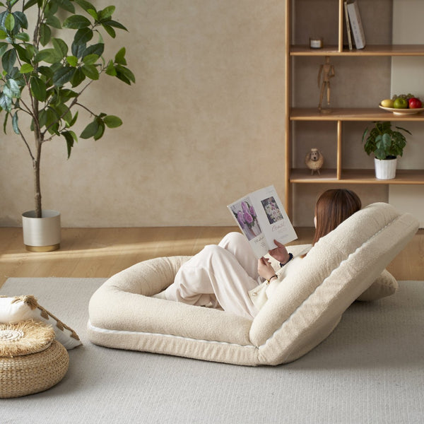 English Elm Triple Fold Down Sofa Bed Beige Metal - Compressed Pack, Thick Cushions, Adjustable Back, Versatile Use W244P186309