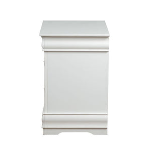 English Elm 1pc Classic Two-Drawer Nightstand with Brushed Nickel Pulls — Compact Wooden Bedside Storage, No Assembly Required White 18.5 L x 23.5 W x 27 H B2741P322601