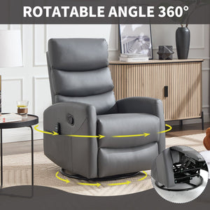 English Elm Heat Massage Rocker Swivel Recliner with 8 Vibration Nodes Fabric Lounge Chair W3224P322245