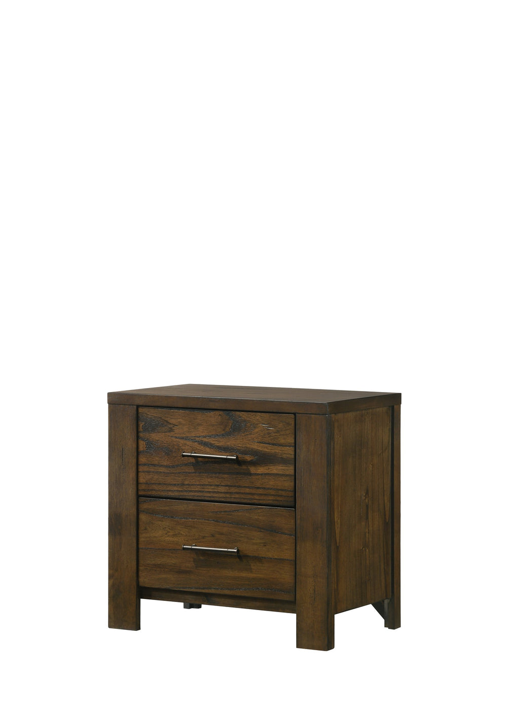English Elm Merrilee Oak Finish Nightstand with 2 Dovetail Drawers, Antique Brass Handles, Smooth Metal Glides, Sturdy RBW Construction B2726P257356