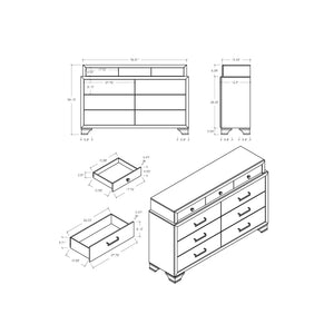 English Elm Civic King Storage Bedroom Set with Bookcase Headboard Built-in Lighting Grey B201S00488