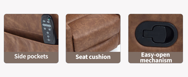English Elm Heat Massage Rocker Recliner with 360 Swivel Fabric Upholstery for Living Room Comfort W3224P505191