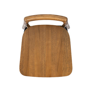 English Elm Jennifer Taylor Home - Sven 26.5" Modern Minimalist Low Back Wood Counter Stool, Dark Walnut Ash, Ergonomic Iron Footrest B2719P265599