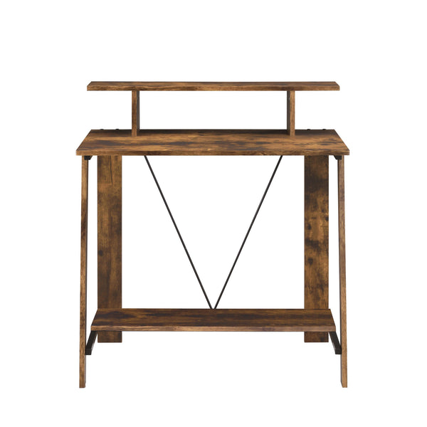 English Elm Weathered Weathered Oak Writing Desk with Upper Shelf, Metal V-Backing, Sturdy 15mm Panels, Modern Storage 90"xplaceholder B062P184536
