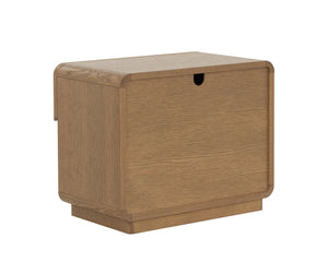 Sunpan Fauna Nightstand: Solid Oak Wood Craftsmanship With Unique Oyster-cut Mosaic Design For Every Bedroom Brown Wood 111792