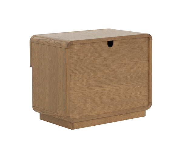 Sunpan Fauna Nightstand: Solid Oak Wood Craftsmanship With Unique Oyster-cut Mosaic Design For Every Bedroom Brown Wood 111792