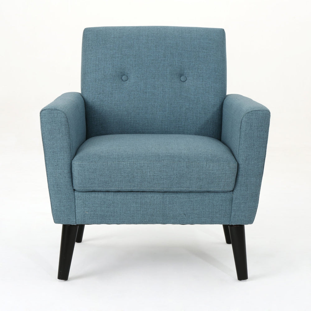 English Elm Christopher Knight Home® - CLUB Vintage-Inspired Fabric Club Chair with Nailhead Trim & Scroll Arms, Birch Legs, Contemporary Comfort Blue 31.5 L x 27.75 W x 18.5 H 60848.00BLU