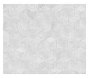 English Elm Hexagon Snow Mountain White Marble Tiles - Textured, 3D Fluted Design For Elegant Bathroom Walls W1696P262342