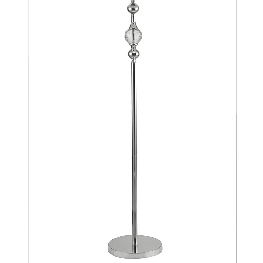 English Elm 62.5" Leona Metal Floor Lamp with Chrome & Crystal Accents, 62.5" Tall Elegance, UL Listed, Pull Chain B072116038