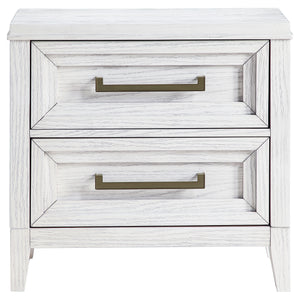 English Elm Avril Distressed White 2-Drawer Nightstand with Stepped Drawer Design, Rustic Chic Bedside Storage B062P299829