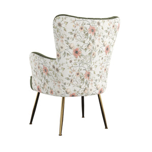 English Elm Wallace & Bay - Green Accent Chair with Print Fabric, Easy-Care Soft Upholstery, Striking Exterior Pattern, 29x29x28 офис B361P384483