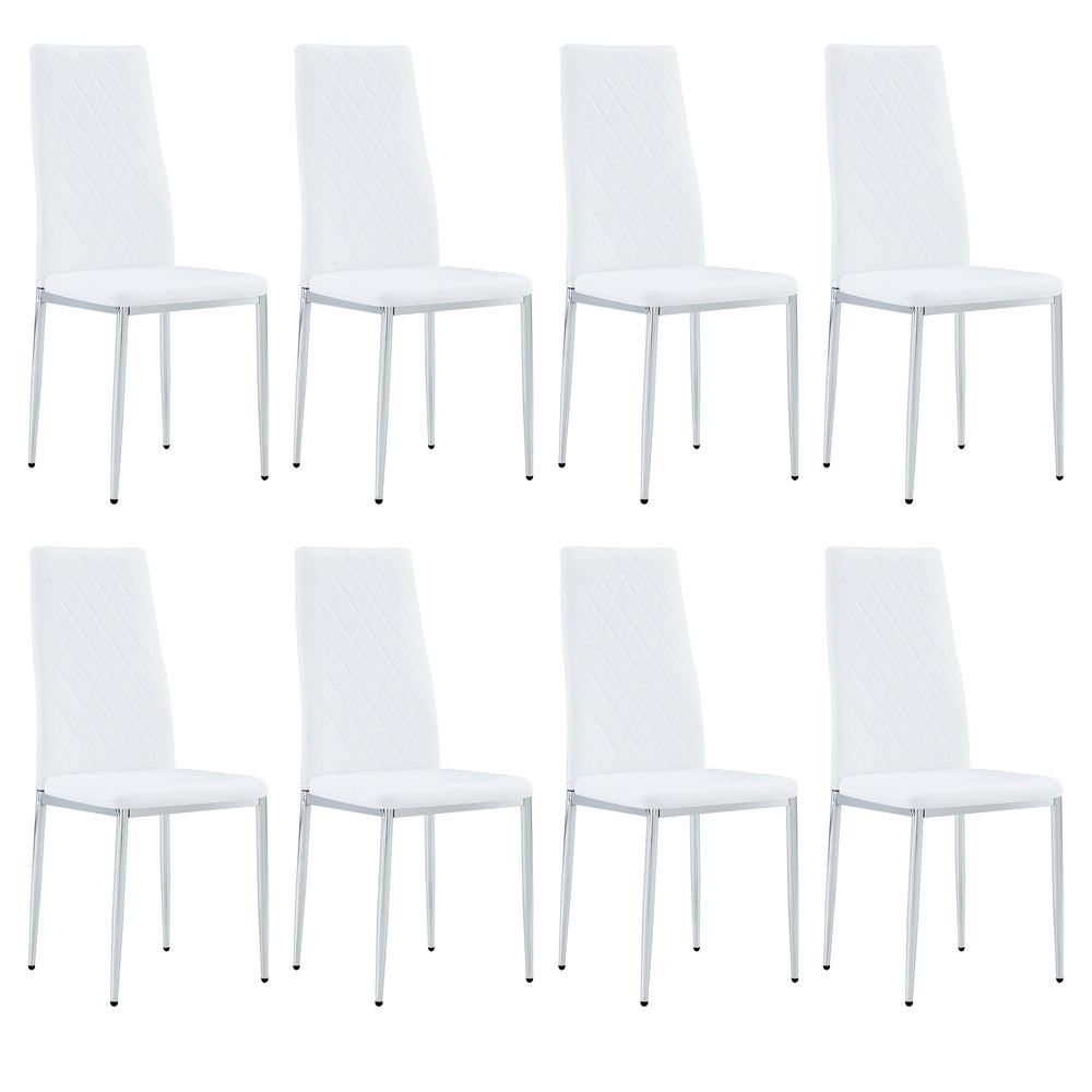 English Elm Office Mid-back Faux Leather Chair Set of 8 for Conference and Reception Areas W2920P303604
