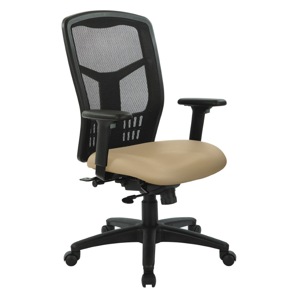 OSP Home Furnishings Progrid® Ergonomic Mesh High Back Office Chair with Lumbar Support and Adjustable Arms Buff 90662-R104