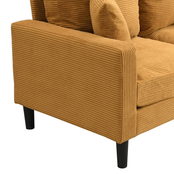 English Elm 57 Inch Compact Upholstered Loveseat with Hardwood Frame for Modern Living Spaces W311P221206