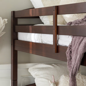 English Elm Walker Edison - Transitional Solid Pine Twin-Over-Twin Bunk Bed Frame with Safety Rails, Ladder & Slat Support Espresso 81 L x 14.76 W x 9.84 H B185P326696