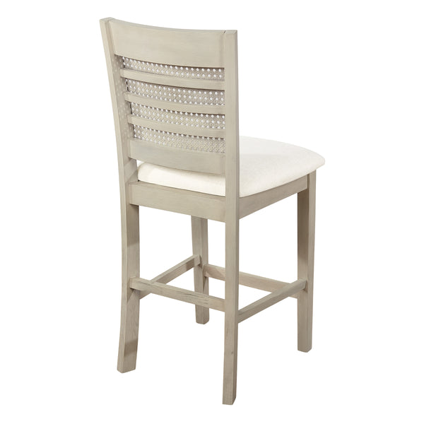 OSP Home Furnishings Walden 24" Cane Back Stool  - Set of 2 Linen / Antique White