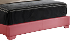 English Elm Elegant Velvet Full Bed Frame with Sturdy Support, Transitional Design, Easy Assembly, Modern Appeal Pink 4 L x 33 W x 44 H B078108087