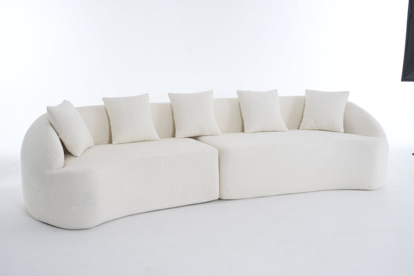 English Elm Compression Foam Curved Sectional Chenille Sleeper Sofa for Modern Living Rooms W2231S00052