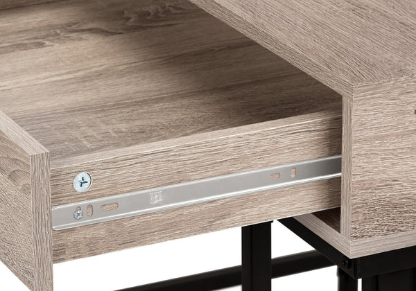 English Elm Computer Desk For Home Office - Modern Brown Laminate With Black Metal Frame & Storage Drawers B2710P219841