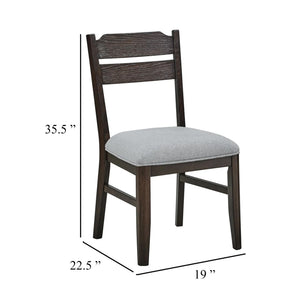 English Elm Omal Farmhouse Counter Height Dining Chairs Slatted Wood Frame Gray Upholstered Seat B056P417082