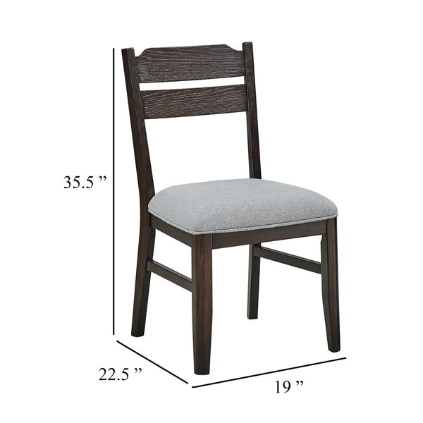 English Elm Omal Farmhouse Counter Height Dining Chairs Slatted Wood Frame Gray Upholstered Seat B056P417082