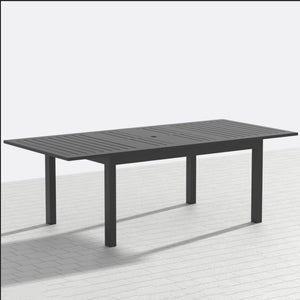 English Elm 63"-92" Extendable Aluminum Patio Dining Table Powder Coated Seats up to Ten Outdoor B082P455120