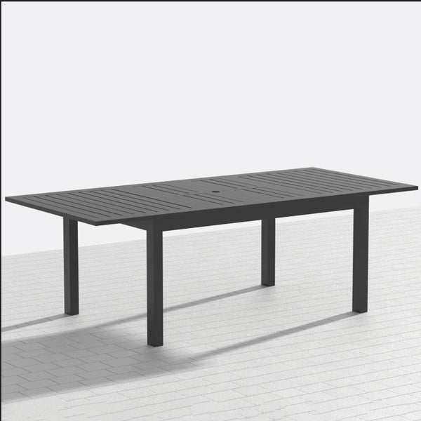 English Elm 63"-92" Extendable Aluminum Patio Dining Table Powder Coated Seats up to Ten Outdoor B082P455120