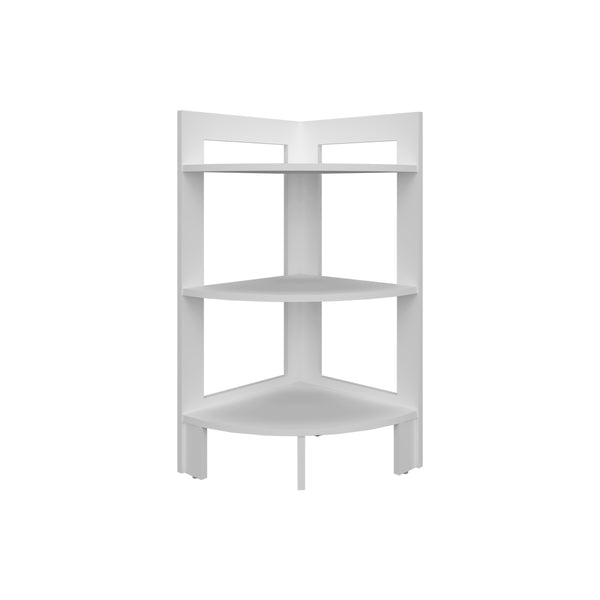 English Elm Side Table with 3 Shelves and 3 Legs — Compact 31.7" Engineered Wood Accent for Small Spaces, Modern Stylish Storage White 34.25 L x 16.93 W x 2.76 H B097P250831