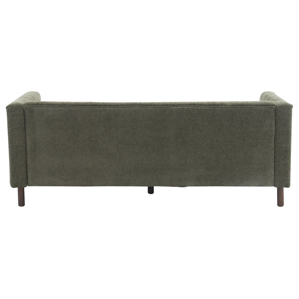 English Elm Christopher Knight Home® - 78" Upholstered Sofa with Tufted Linen-Like Fabric, Deep 19" Seat, Sturdy Rubber Wood Legs, 900lb Capacity Dark Green N763P243921F