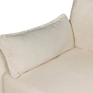 English Elm 2-in-1 Corduroy Loveseat Sleeper with Storage Converts for Living Room or Studio Beige W2715P409857