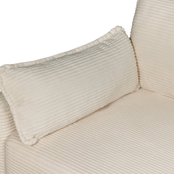 English Elm 2-in-1 Corduroy Loveseat Sleeper with Storage Converts for Living Room or Studio Beige W2715P409857